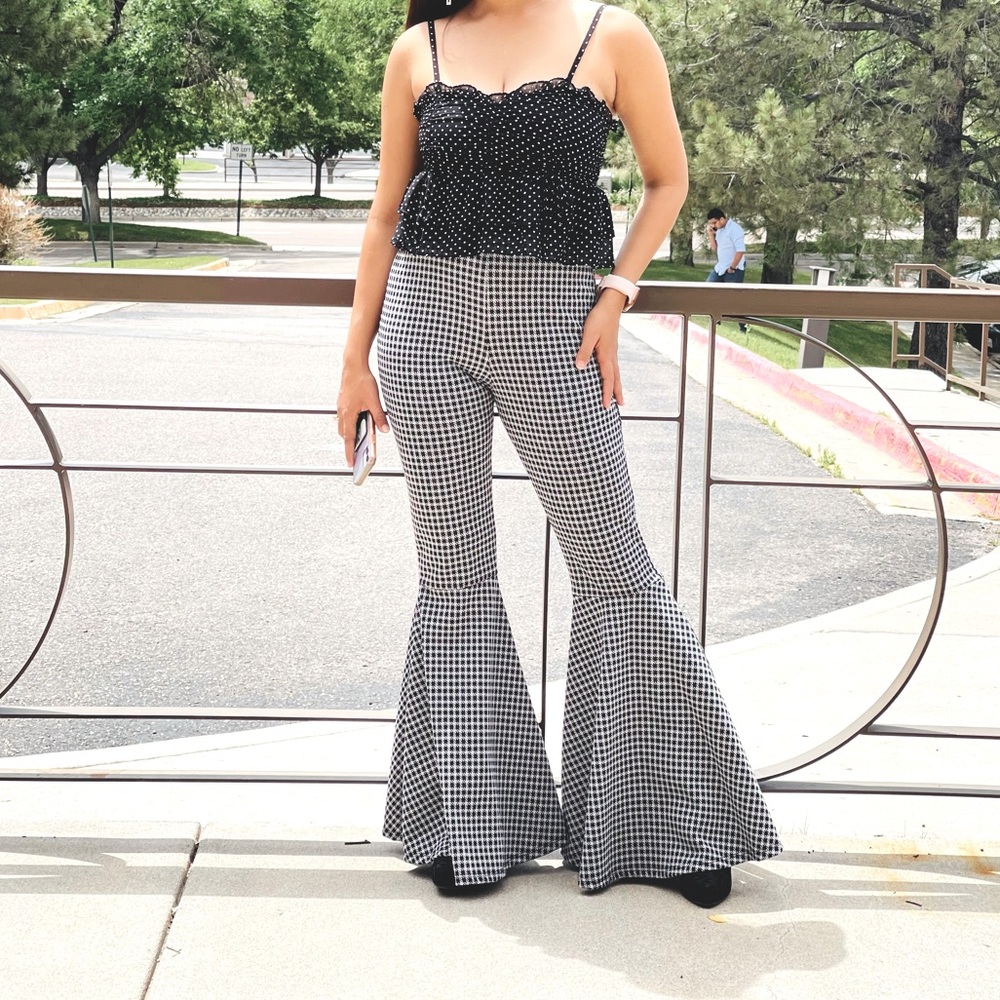 Wide bottom retro style pants
